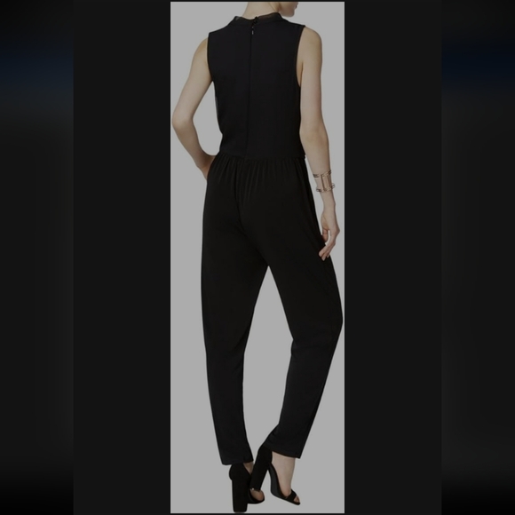 Bar III Black V-Neck Jumpsuit with Tapered Fit - Picture 3 of 11